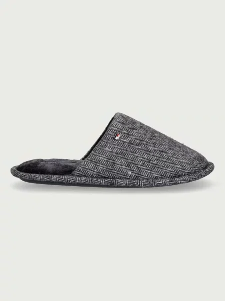 Tommy Hilfiger papuci de casă pentru bărbați HERRINGBONE HOUSE SHOE gri