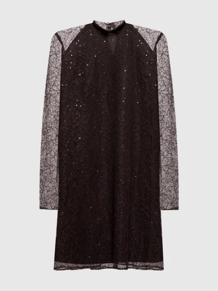 Сукня з мереживом Twinset коричнева