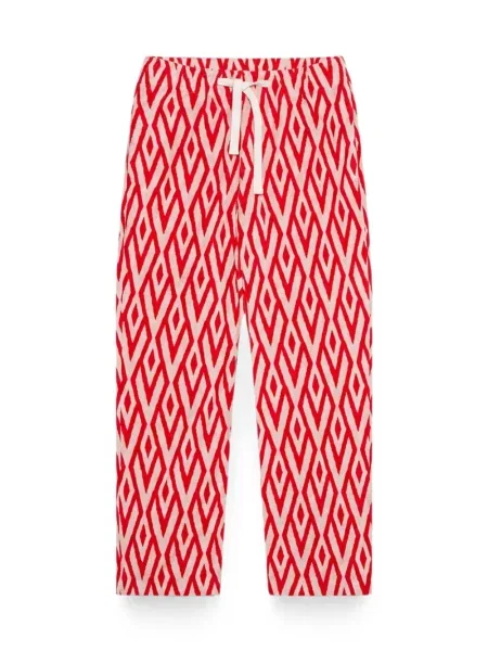 Pantaloni Orlebar Brown din jacard roșu