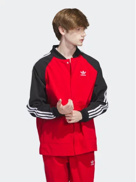 Kurtka bomber Adidas czerwony