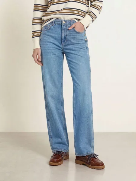 Claudie Pierlot Jeansy Wide Leg blau niebieskie