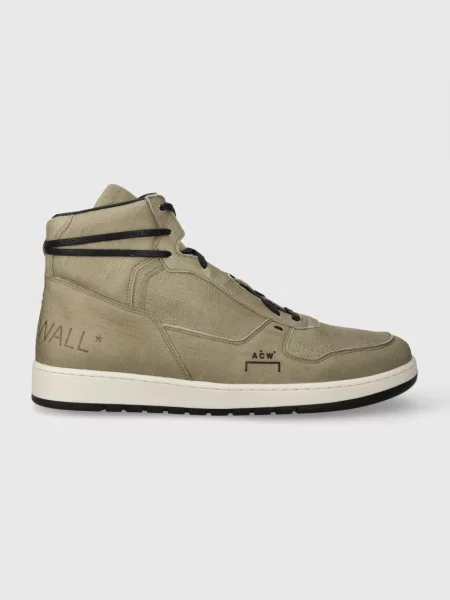 A-COLD-WALL* sneakers din piele întoarsă LUOL HI top verde