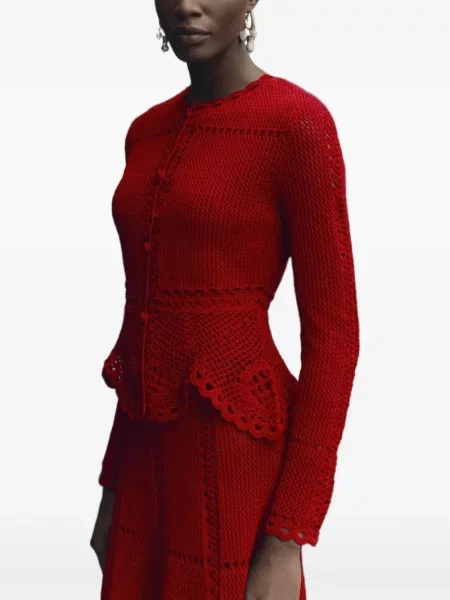 Rochie midi Erdem tricotate evazată roșu