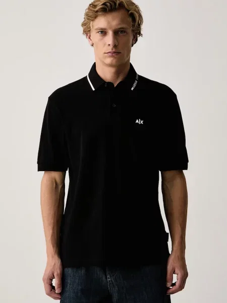 Tricou polo Armani Exchange negru