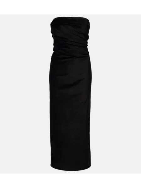 Rochie midi Tove de catifea până la genunchi de costum negru