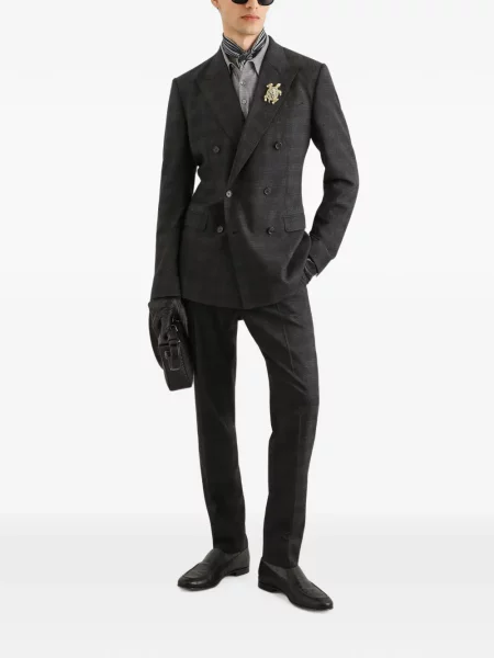 Καρό σύνολο Dolce & Gabbana διπλόκουμπα γκρι