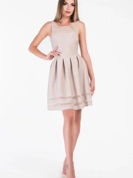 CARICA Сукня міні бежевий