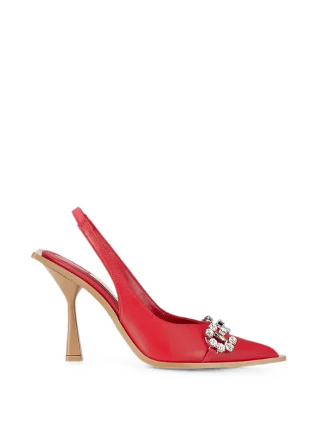 Pantofi cu toc God Save Queens slingback roșu