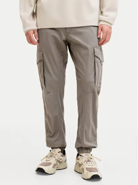 Jack & Jones Штани з тканини Paul Flake сірий