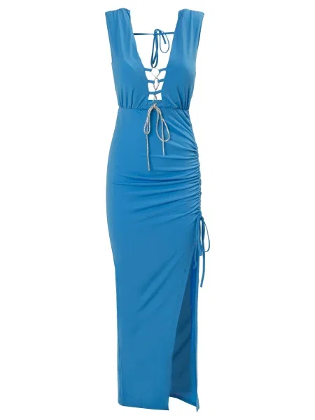 Influencer Společenské šaty světlemodrá