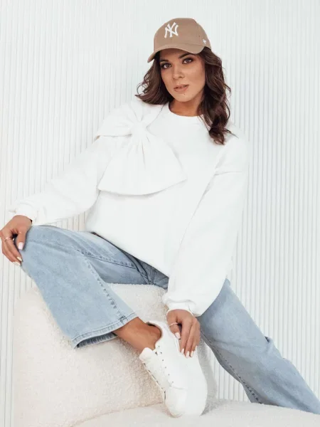Bluza oversize BOWLOOP ecru Dstreet