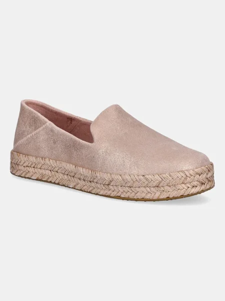 Еспадрили Toms PALE ROSE METALLIC SUEDE розово