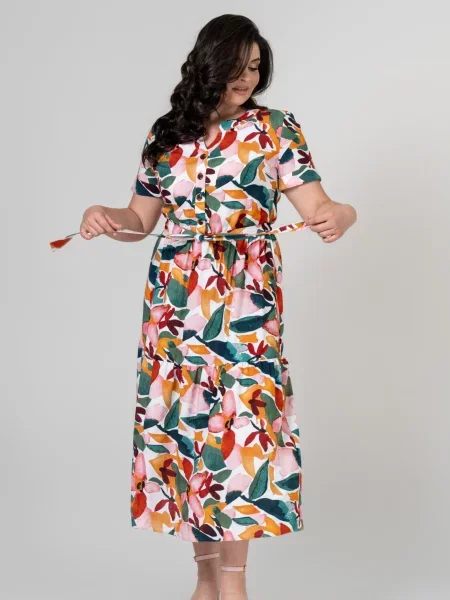 Сукня міді All Posa віскоза/модал бежевий