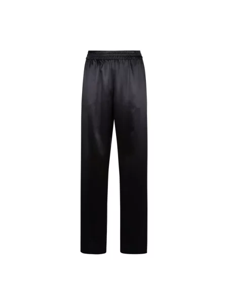 Jedwabne spodnie palazzo Eleventy czarne