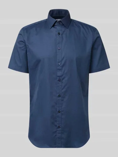 Koszula o kroju slim fit biznes z bawełny z kołnierzykiem typu kent Jake*s niebieski