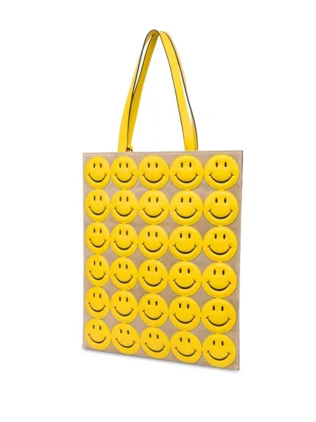 Geanta de piele Moschino din piele galben