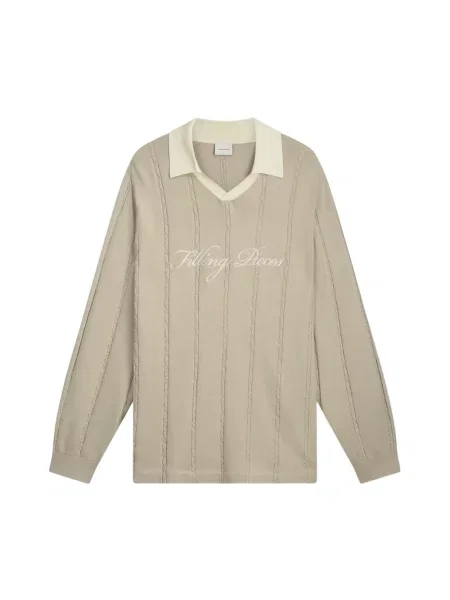 Filling Pieces Football Jersey sweter z wiskozą beżowy