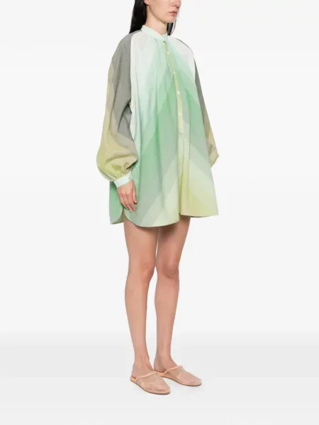 Sukienka mini Marrakshi Life w paski garniturowa zielona