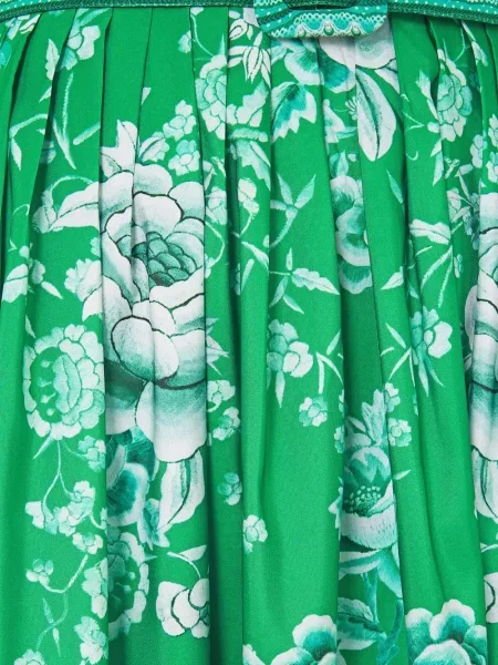 Fusta maxi Camilla cu model floral verde