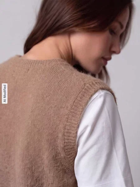 Kamizelka dzianinowa o kroju regular fit z dodatkiem wełny model Porah' Opus Pants beżowa