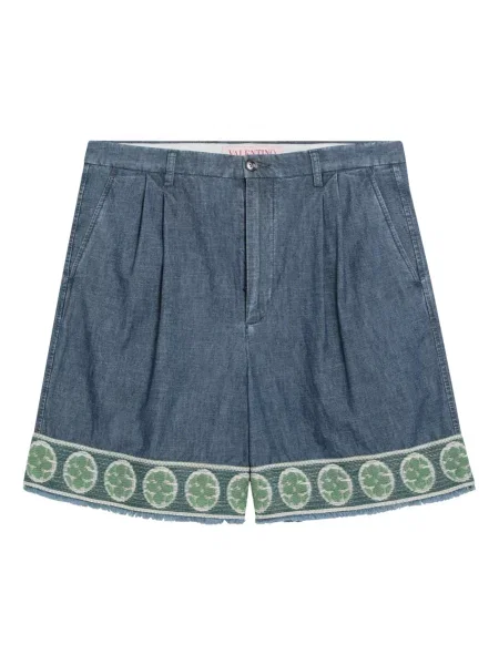 Lniane szorty Valentino casual niebieskie