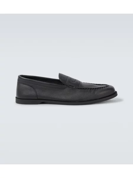 Usnjene loaferke John Lobb črna