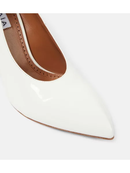 Pantofi cu toc Alaïa din piele de lac alb