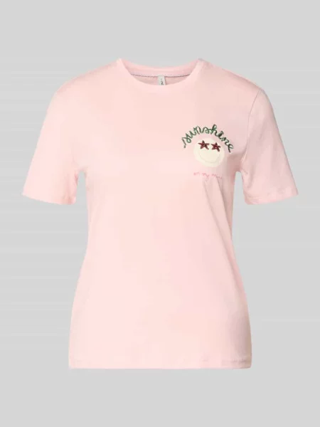 T-shirt o kroju regular fit z czystej bawełny model KITA' Only różowa