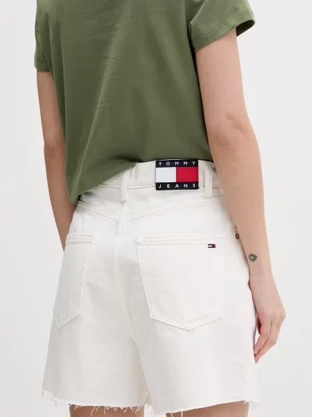 Tommy Jeans Szorty Jeansowe weiss beżowe