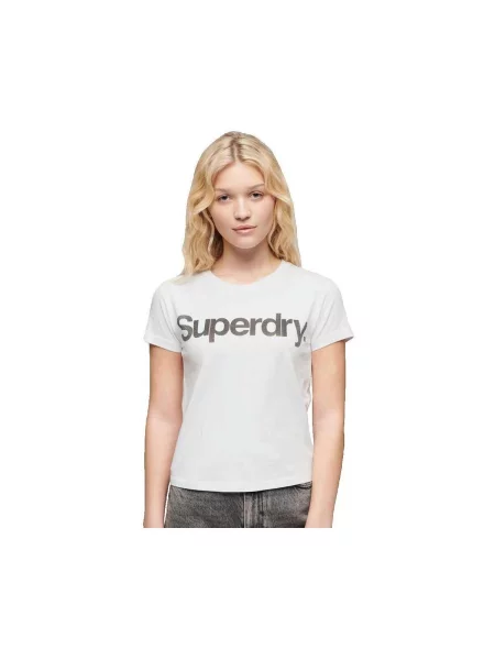 Tricou Superdry cu autograf alb