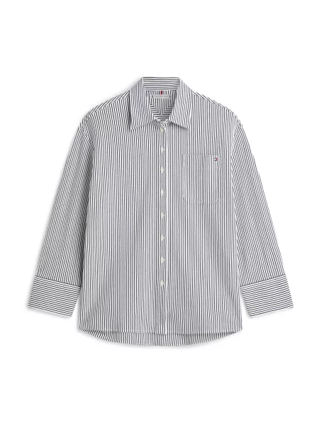 TOMMY HILFIGER Bluză bleumarin alb