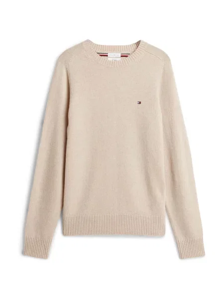 Sveter Tommy Hilfiger s okrúhlym výstrihom biela