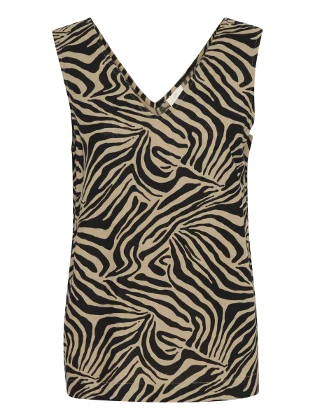 Kaffe Tricou Milia bej închis negru