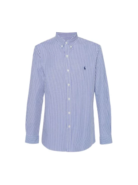 Koszula Polo Ralph Lauren w paski z paskiem popelinowa niebieska