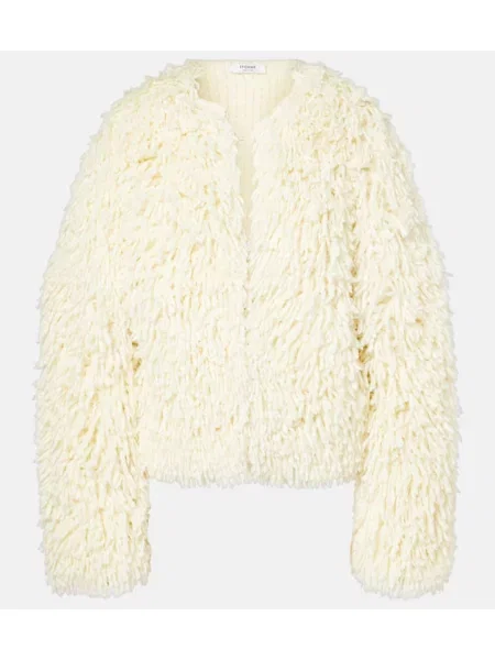 Kurtka Fforme z frędzli wełniana biała