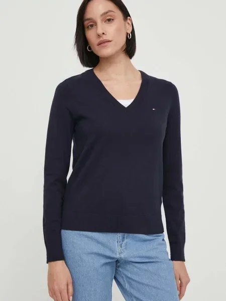 Svetr Tommy Hilfiger dámský tmavomodrá lehký