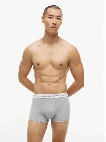 Tommy Hilfiger Underwear Bokserice Essential siva melange / crna bijela
