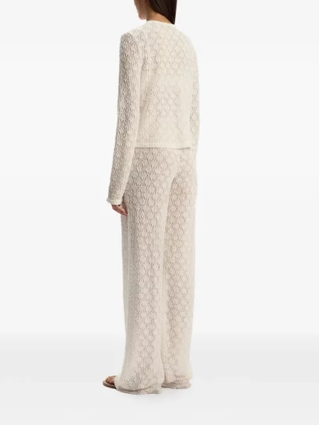 Pantaloni 12 Storeez din dantelă alb