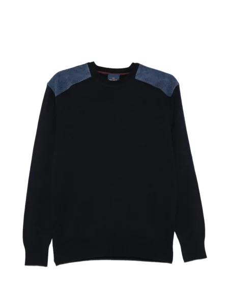 Pulover Paul & Shark de catifea cord albastru