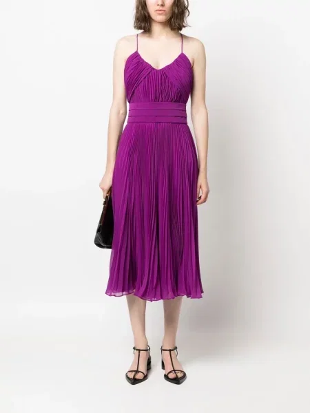 Plisuota kostiumas midi midi suknelė Max Mara violetinė