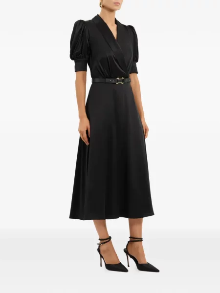 Cu centură rochie midi Rebecca Vallance negru