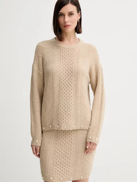 Twinset pulover din amestec de lână bej