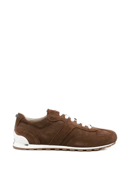 Sneakerși Brunello Cucinelli din piele de căprioară maro