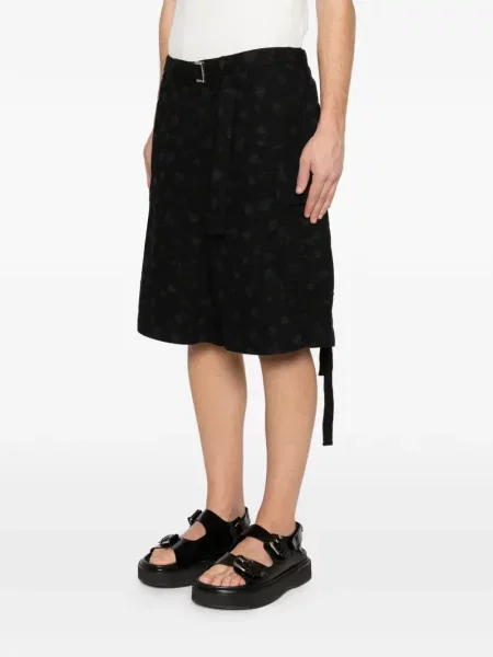 Gėlėtos šortai Sacai juoda