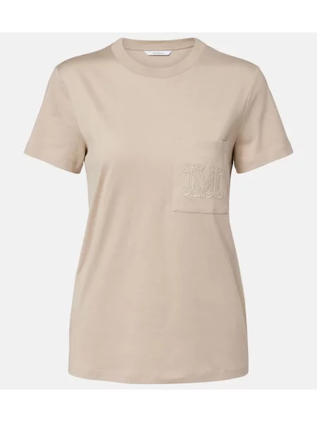 Top Max Mara cu broderie bej