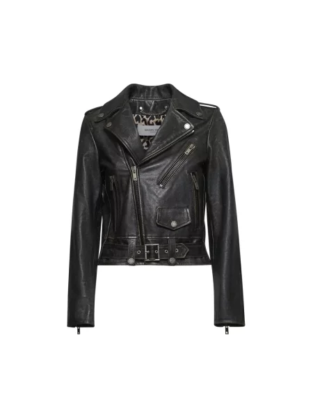 Kurtka skórzana Golden Goose biker czarna