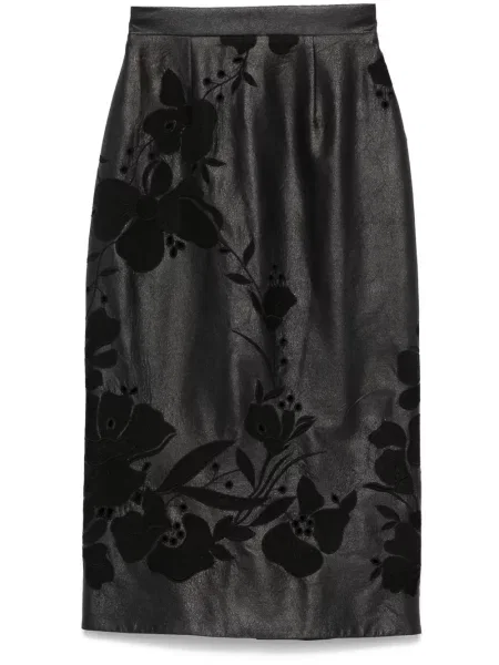 Fustă din piele Elie Saab negru