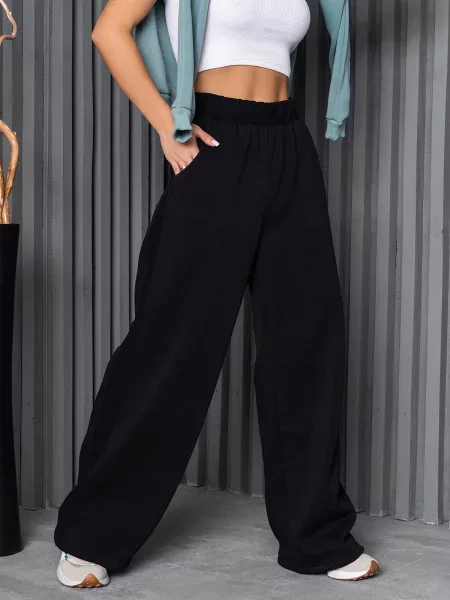 ISSA Plus Штани палаццо чорний