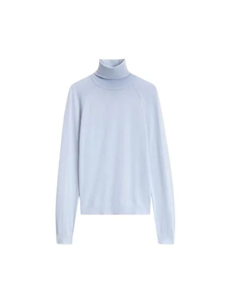 Sweter z golfem Boss niebieski
