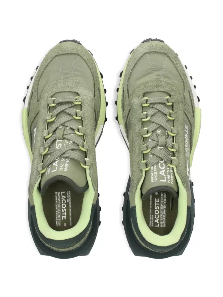 Sneakerși Lacoste din piele de căprioară verde